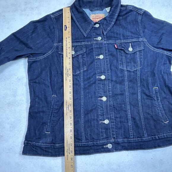 Levi’s Women’s Blue Denim Jean Jacket 3X Button Up Trucker Western Stretch - Picture 5 of 13